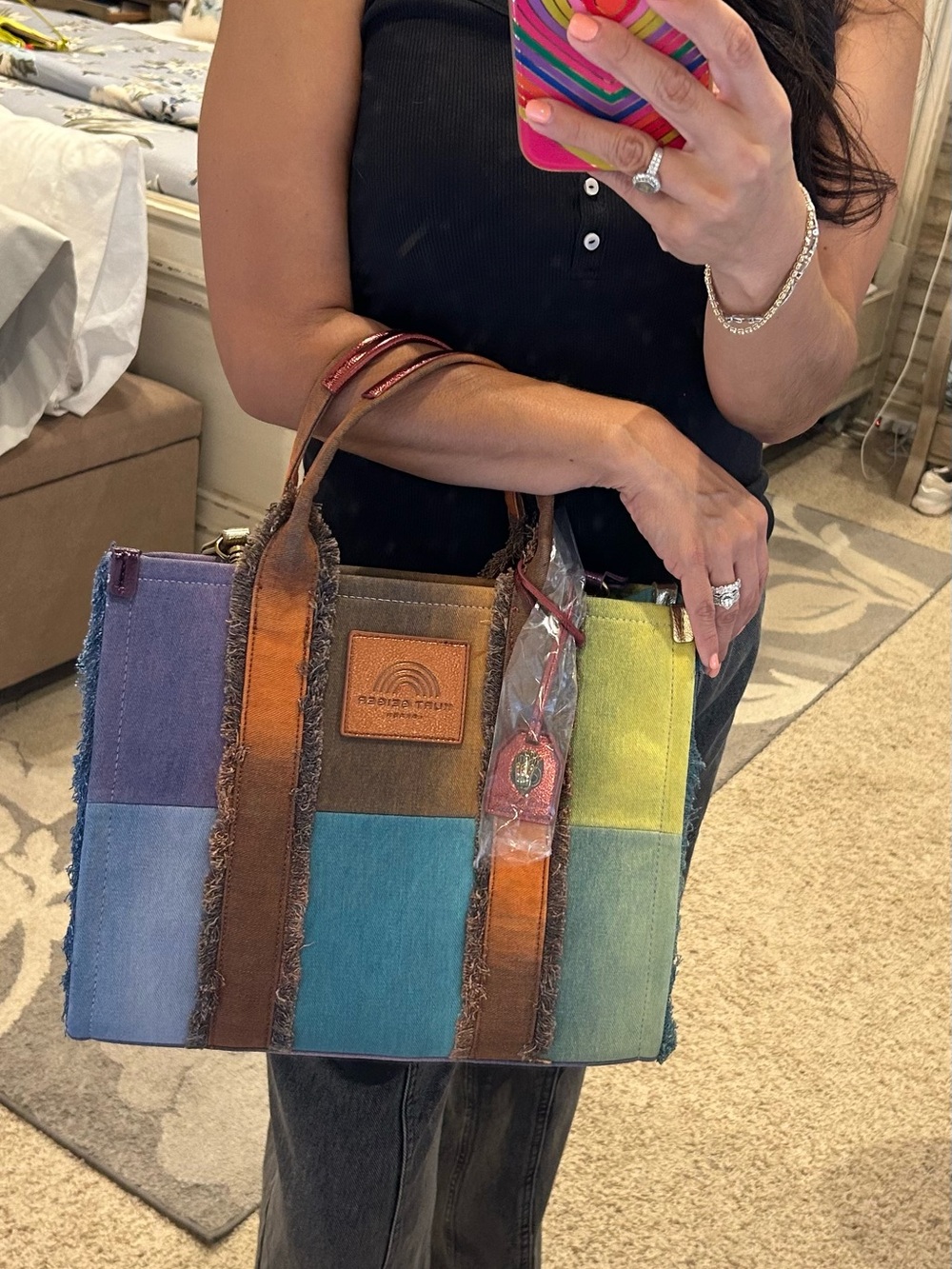 Kurt Geiger Denim MultiColor Tote-NWT - Picture 12 of 14